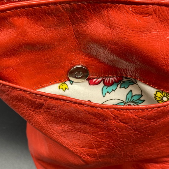 Latico NJ USA Vibrant Orange Leather Tote Shoulder Bag - Picture 10 of 13